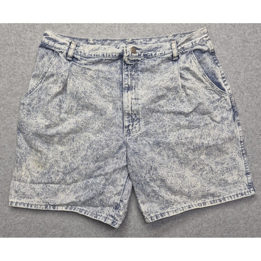 Vintage Wrangler Denim Shorts Mens 38 Acid Wash Jorts Made USA 80s 90s Cotton